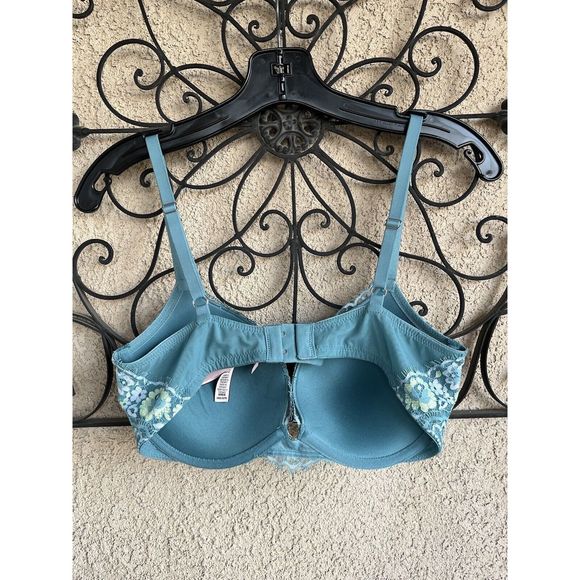 Victorias Secret Dream Angels Push Up Bra - Size 34D - Teal Blue/ Yellow - Picture 6 of 9